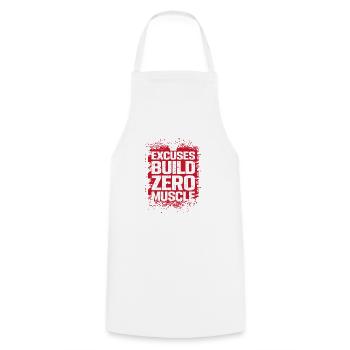 Excuses don't make muscles - Cooking Apron - white - Front - AI Model Male 185 dark (185cm)