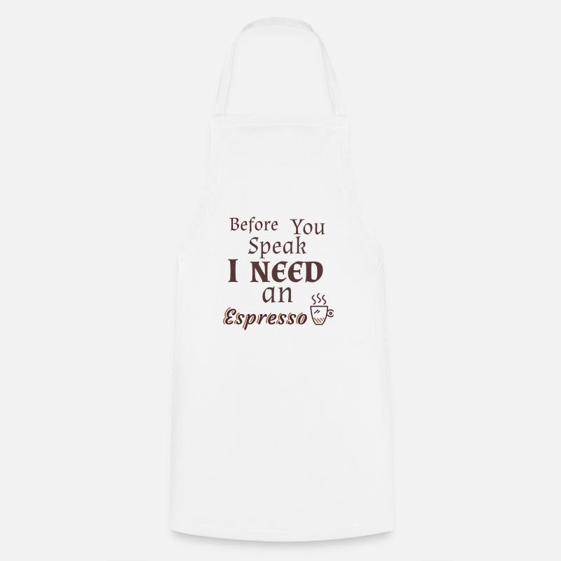 I need an espresso / coffee lover - Cooking Apron - white