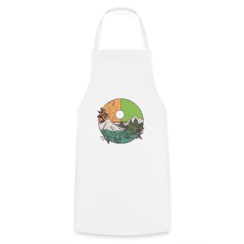 wonderful nature - Cooking Apron - white - Front - AI Model Male 185 dark (185cm)