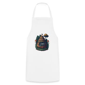 Raton laveur à Cottagecore Home - Tablier de cuisine - blanc - Devant - AI Model Male 185 dark (185cm)