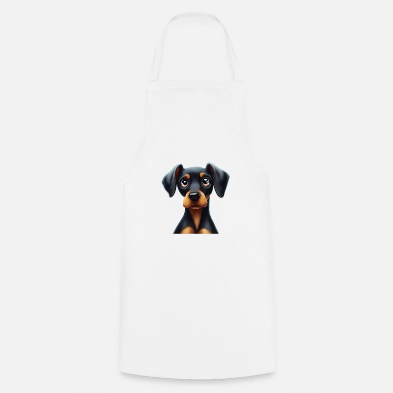 Doberman Pinscher Compagnon d’aventure - Tablier de cuisine - blanc