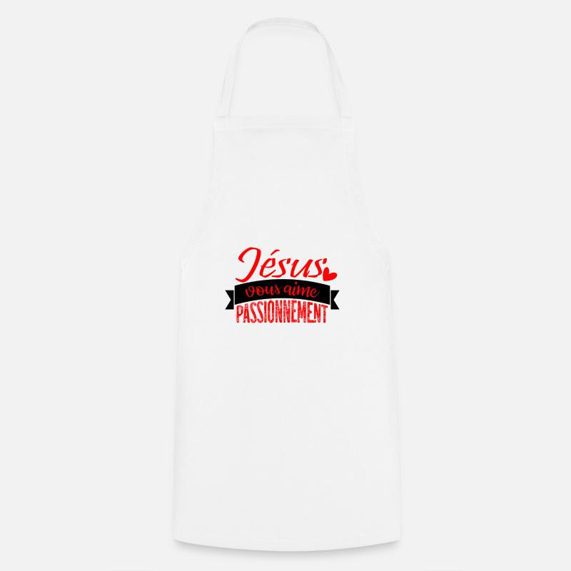 Jésus vous aime - Tablier de cuisine - blanc