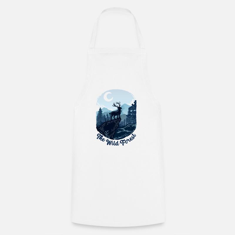 The wild deer forest flat - Cooking Apron - white