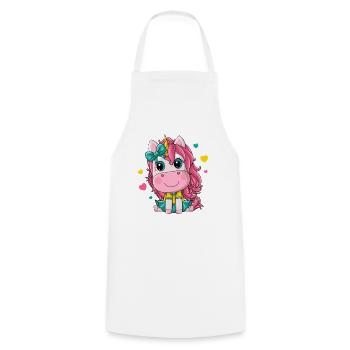 fille licorne - Tablier de cuisine - blanc - Devant - AI Model Male 185 dark (185cm)