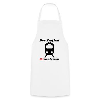 Der Zug hat keine Bremse! Party, Mallorca, JGA! - Kochschürze - Weiß - Vorne - AI Model Male 185 dark (185cm)
