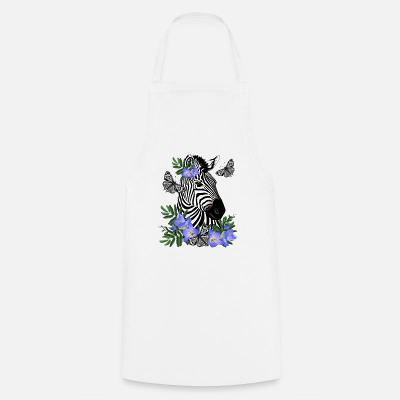 Zebra - Cooking Apron - white