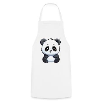 Panda mignon - Tablier de cuisine - blanc - Devant - AI Model Male 185 dark (185cm)