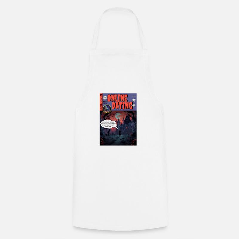Retro Horror Comic - Rencontres en ligne - Tablier de cuisine - blanc
