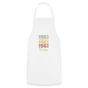 Vintage Geburtstagsgeschenk Geboren 1961 Slogan - Kochschürze - Weiß - Vorne - AI Model Male 185 dark (185cm)