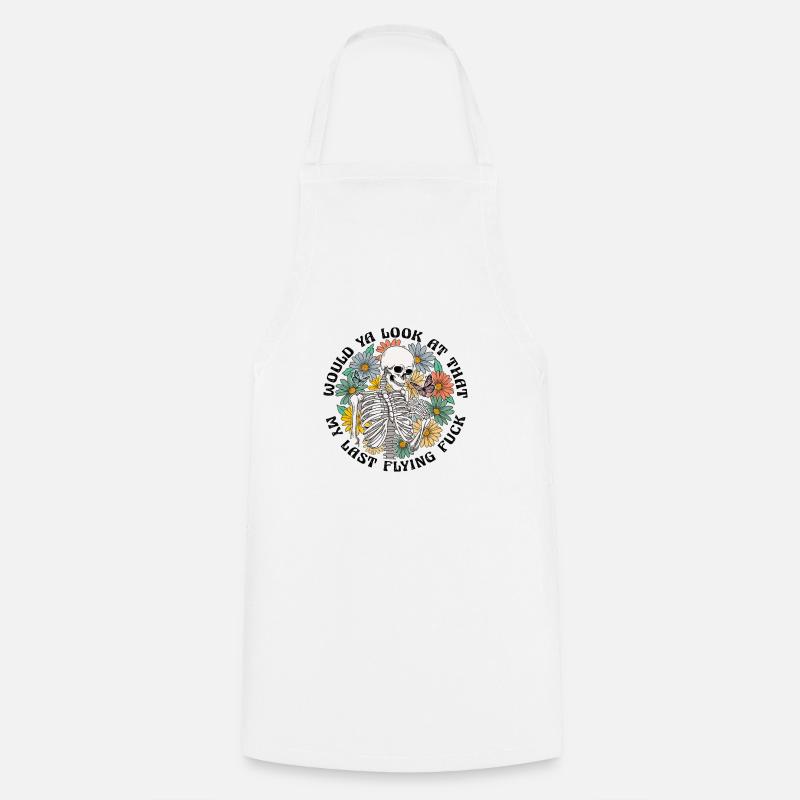 Squelette de fleur avec dicton - Tablier de cuisine - blanc