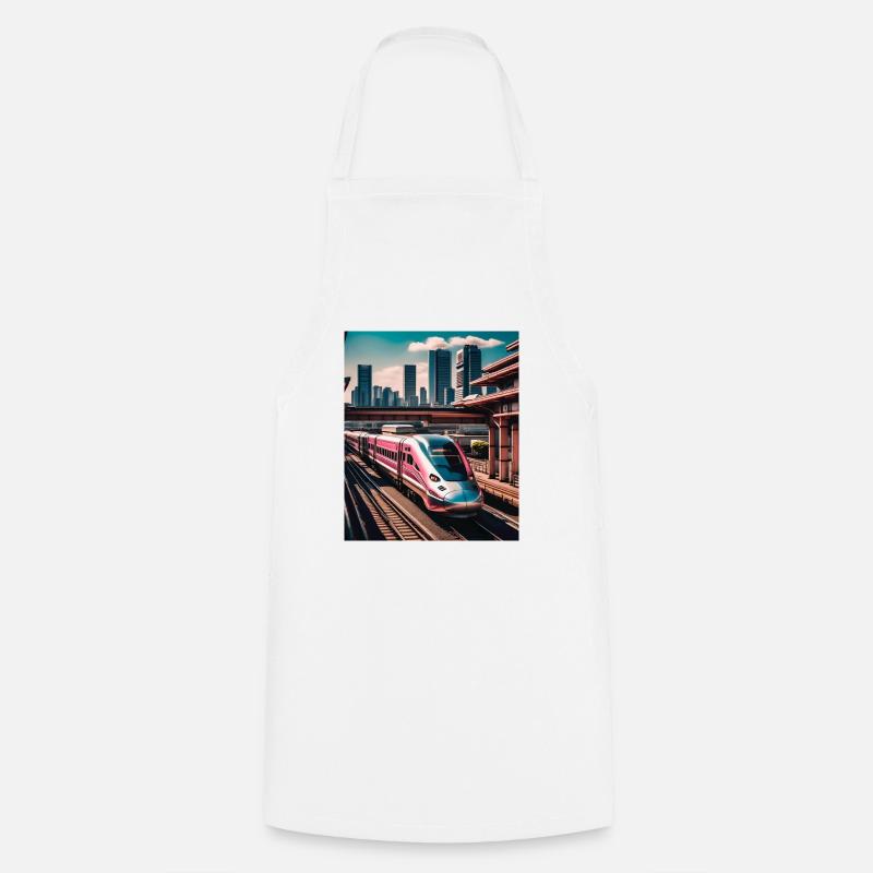Train Tokyo Japan - Cooking Apron - white