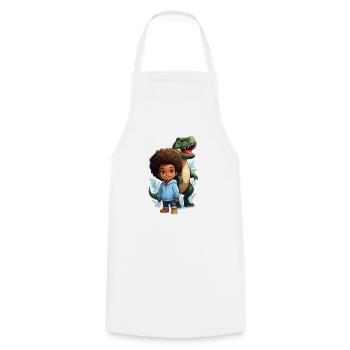 Christmas in the snow with Dino - Cooking Apron - white - Front - AI Model Male 185 dark (185cm)
