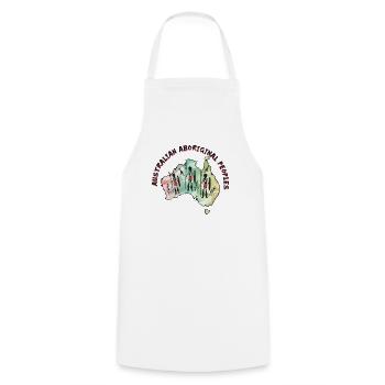 Aboriginal Peoples History - Cooking Apron - white - Front - AI Model Male 185 dark (185cm)