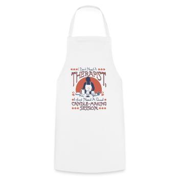thérapeute, j’ai juste besoin de faire des bougies - Tablier de cuisine - blanc - Devant - AI Model Male 185 dark (185cm)