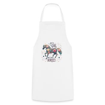 Cadeau d’amant de cheval juste une fille qui aime les chevaux - Tablier de cuisine - blanc - Devant - AI Model Male 185 dark (185cm)