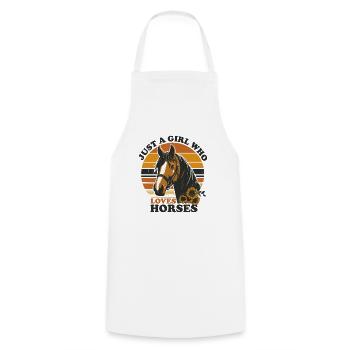 Cadeau d’amant de cheval juste une fille qui aime les chevaux - Tablier de cuisine - blanc - Devant - AI Model Male 185 dark (185cm)