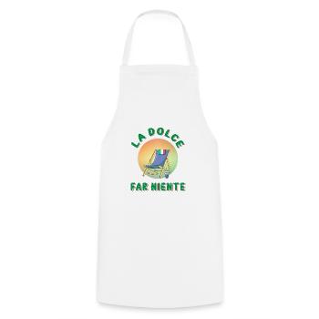 La dolce far niente - Cooking Apron - white - Front - AI Model Male 185 dark (185cm)