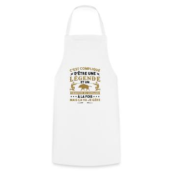 Compliqué D Etre Une Légende - Tablier de cuisine - blanc - Devant - AI Model Male 185 dark (185cm)