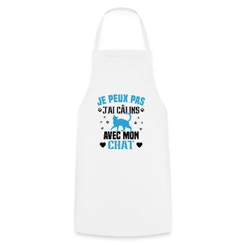 I Can't I Cuddle With My Cat Gift - Cooking Apron - white - Front - AI Model Male 185 dark (185cm)