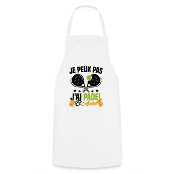 I can't I have padel and aperitif Padeliste Gift - Cooking Apron - white - Front - AI Model Male 185 dark (185cm)