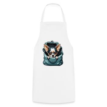 Chihuahua / small dog / animal / tiny / breed - Cooking Apron - white - Front - AI Model Male 185 dark (185cm)