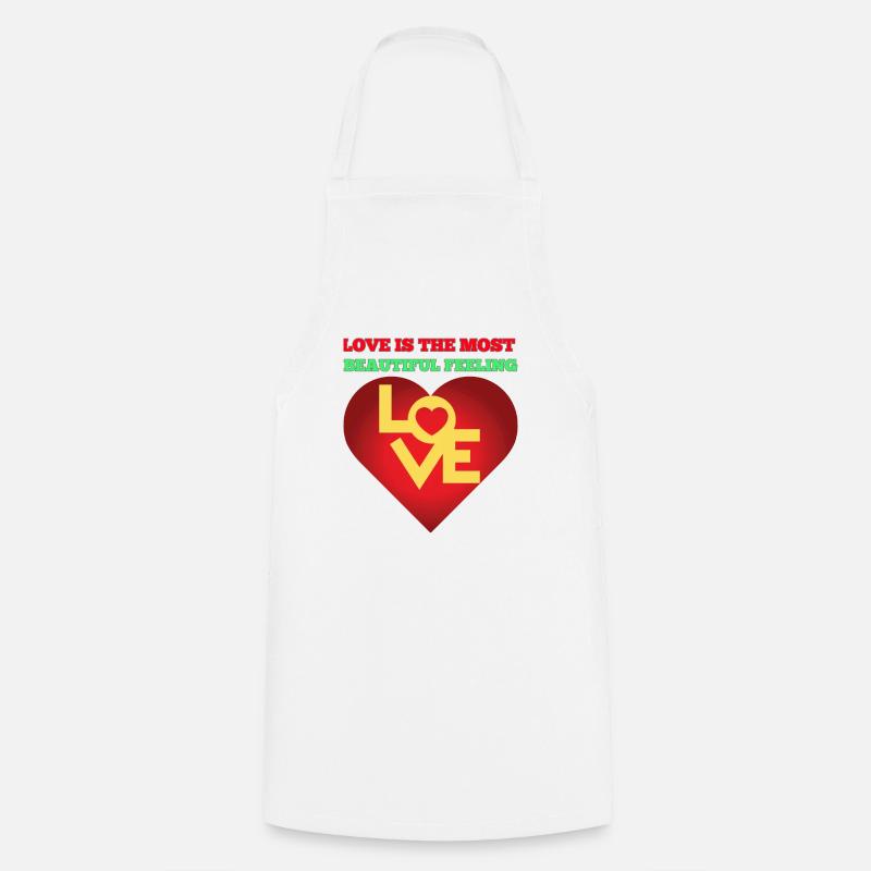 L’amour est le plus beau sentiment - Tablier de cuisine - blanc