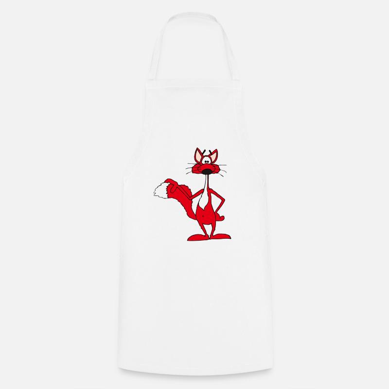 Red fox smiling cheerfully - Cooking Apron - white