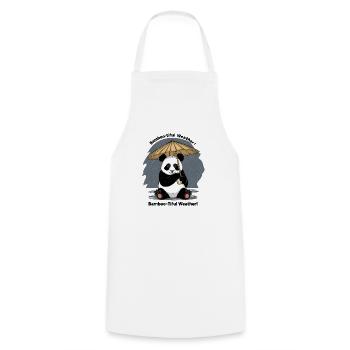 Panda with Bamboo Umbrella Bamboo-tiful Weather! - Cooking Apron - white - Front - AI Model Male 185 dark (185cm)