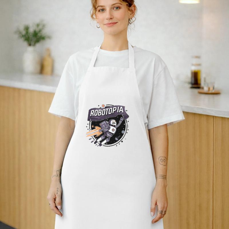 Robotopia drapeau agitant l’espace Jetpack Robot Art Tablier de cuisine