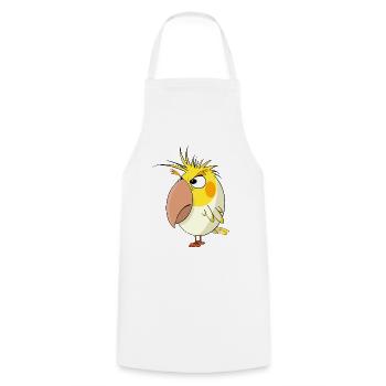 Calopsitta en colère - Tablier de cuisine - blanc - Devant - AI Model Male 185 dark (185cm)