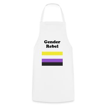 Non Binary Flag Gender Rebel - Cooking Apron - white - Front - AI Model Male 185 dark (185cm)