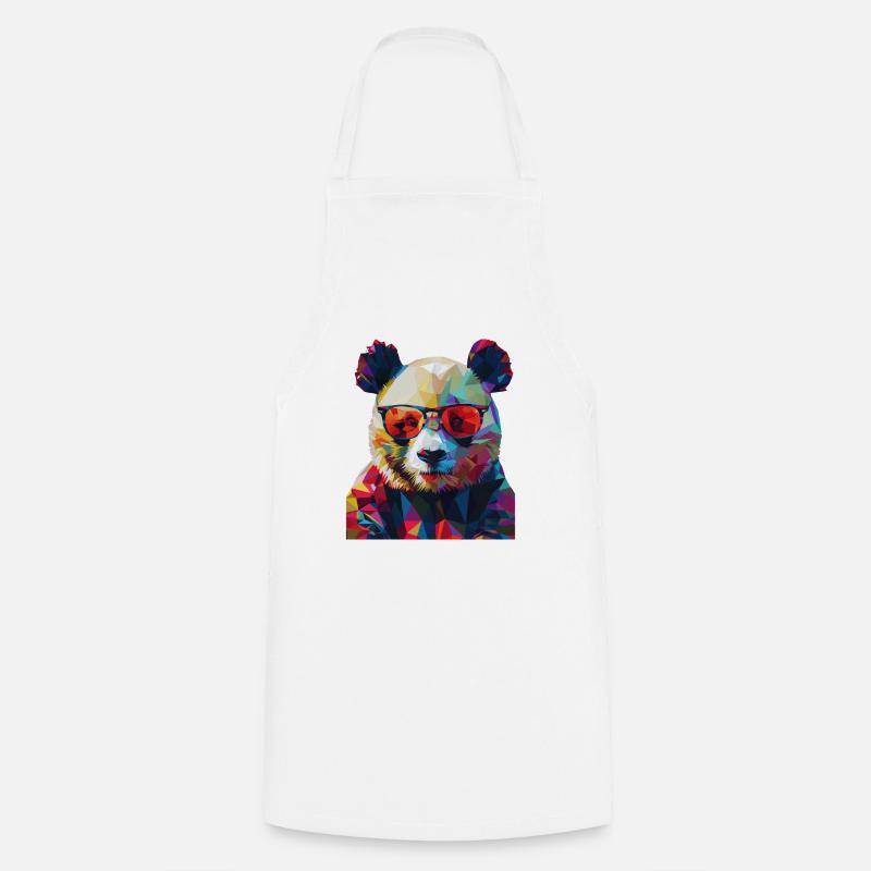Geometric Panda 1 - Kochschürze - Weiß