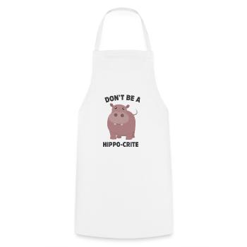 Don't Be A Hippo-Crite Funny Cute Hippopotamus - Cooking Apron - white - Front - AI Model Male 185 dark (185cm)
