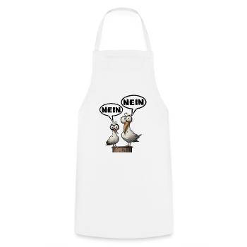 The Bäädden Seagulls - Morning Grouches No No Saying - Cooking Apron - white - Front - AI Model Male 185 dark (185cm)