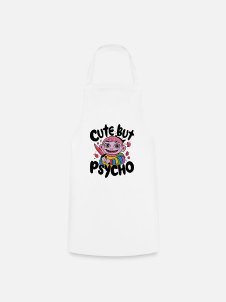 NIEDLICH, ABER PSYCHO - Kochschürze - Weiß