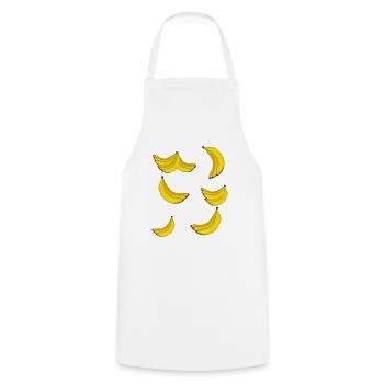 Banane Bananen Obst Frucht Früchte exotisch - Kochschürze - Weiß - Vorne - AI Model Male 185 dark (185cm)