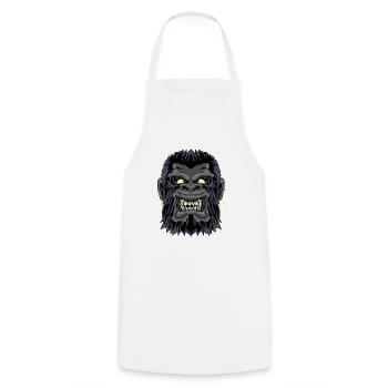 Tête de gorille fou drôle Gorille singe singe graphique - Tablier de cuisine - blanc - Devant - AI Model Male 185 dark (185cm)
