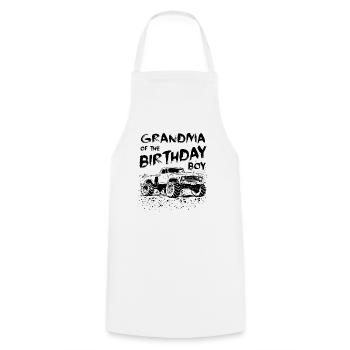 Grandma of the Birthday Boy Monster Truck Party - Cooking Apron - white - Front - AI Model Male 185 dark (185cm)