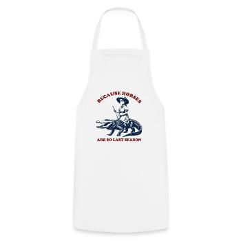 Because Horses are so last Season Alligator Girl - Cooking Apron - white - Front - AI Model Male 185 dark (185cm)
