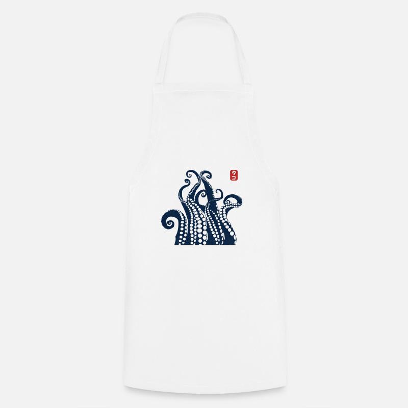 Tentacules de pieuvre - Tablier de cuisine - blanc