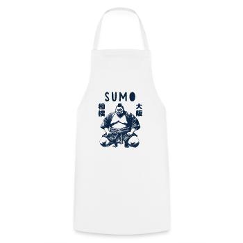 Sumo Wrestler - Kochschürze - Weiß - Vorne - AI Model Male 185 dark (185cm)