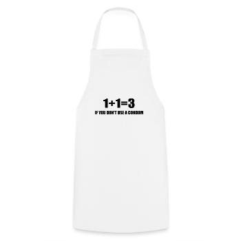 1+1=3 If You Don't Use A Condom Funny - Kochschürze - Weiß - Vorne - AI Model Male 185 dark (185cm)