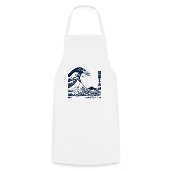 Neko Fuji San Kitten - Cooking Apron - white - Front - AI Model Male 185 dark (185cm)