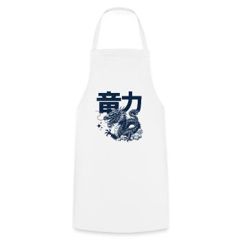 Puissance du Dragon Esthétique japonaise - Tablier de cuisine - blanc - Devant - AI Model Male 185 dark (185cm)