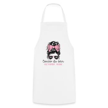Pink October 2024 Breast Cancer Month - Cooking Apron - white - Front - AI Model Male 185 dark (185cm)