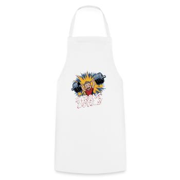 STRONG BOYS - Cooking Apron - white - Front - AI Model Male 185 dark (185cm)