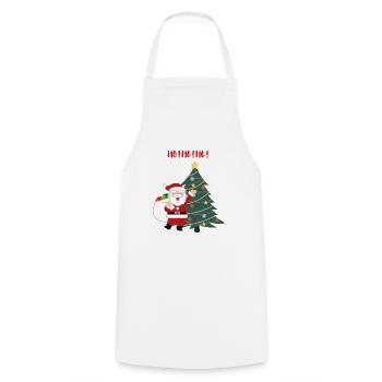 HO HO HO Weihnachten - Kochschürze - Weiß - Vorne - AI Model Male 185 dark (185cm)