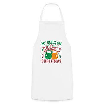 Fanatiques de fitness Mes cloches à Noël - Tablier de cuisine - blanc - Devant - AI Model Male 185 dark (185cm)