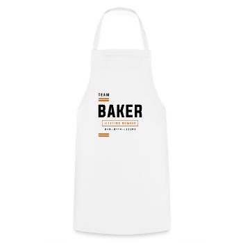 Team Baker Lifetime Member Funny Name Baker - Cooking Apron - white - Front - AI Model Male 185 dark (185cm)
