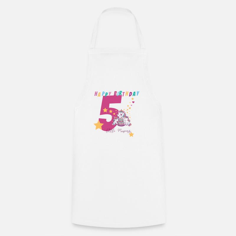 5th Birthday - Cooking Apron - white